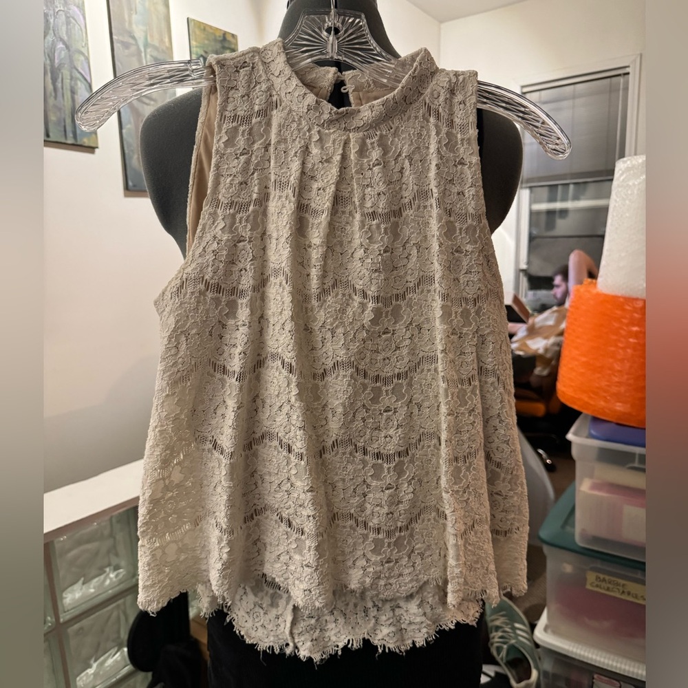 Cute summery floral white tank top